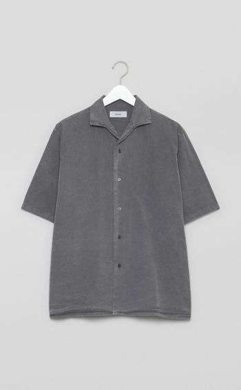 オープンカラーコットンシャツ