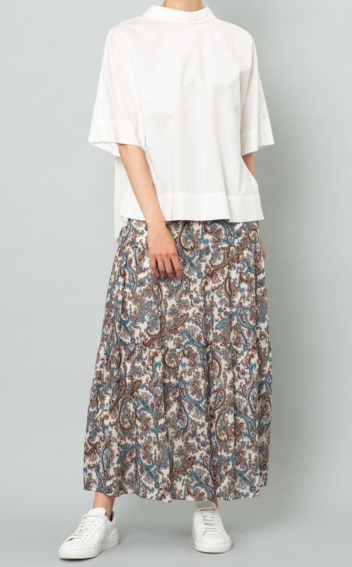 ペイズリーティアードロングスカート