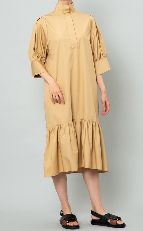 パフスリーブシャツワンピース