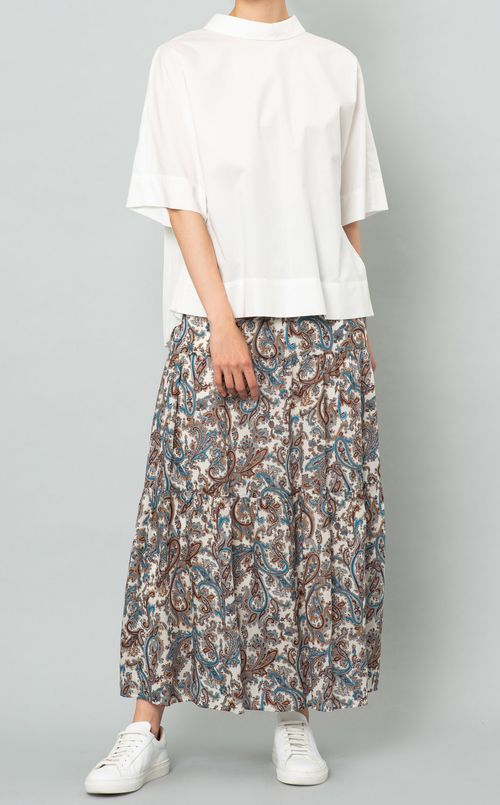 バックプリーツプルオーバーブラウス