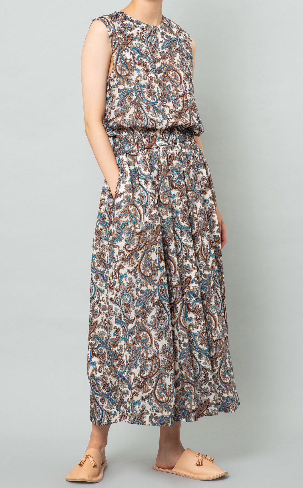 最終値下げ】CELINE ペイズリープリント ロングワンピース