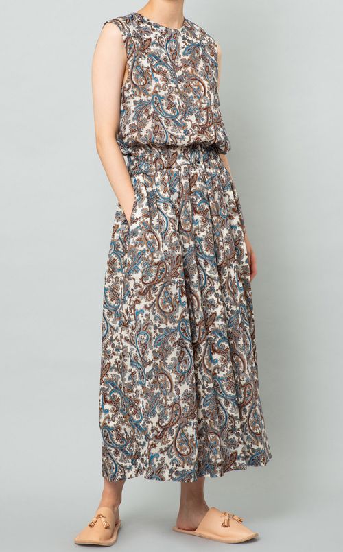 ペイズリープリントロングワンピース