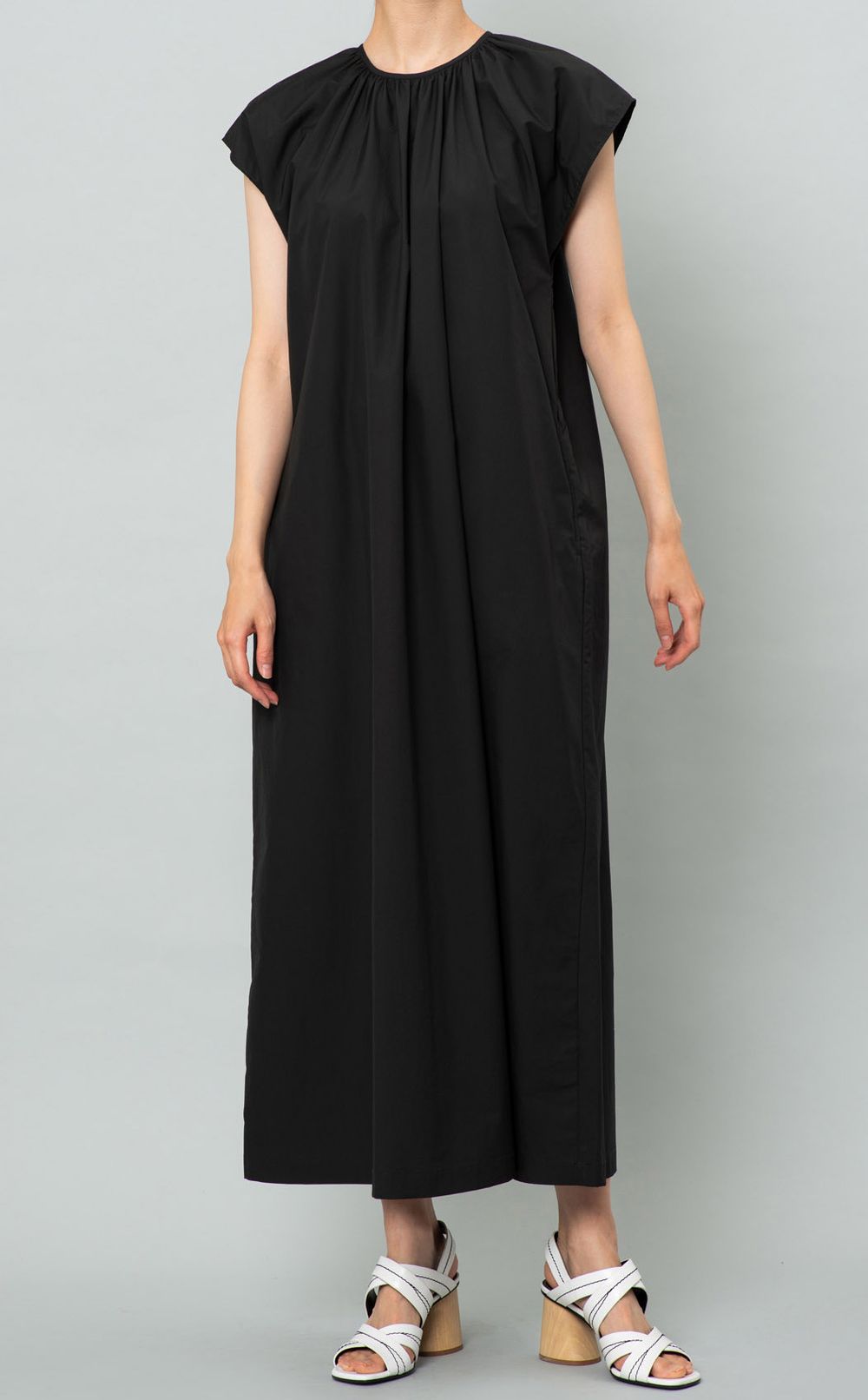 コットンフレアロングワンピース