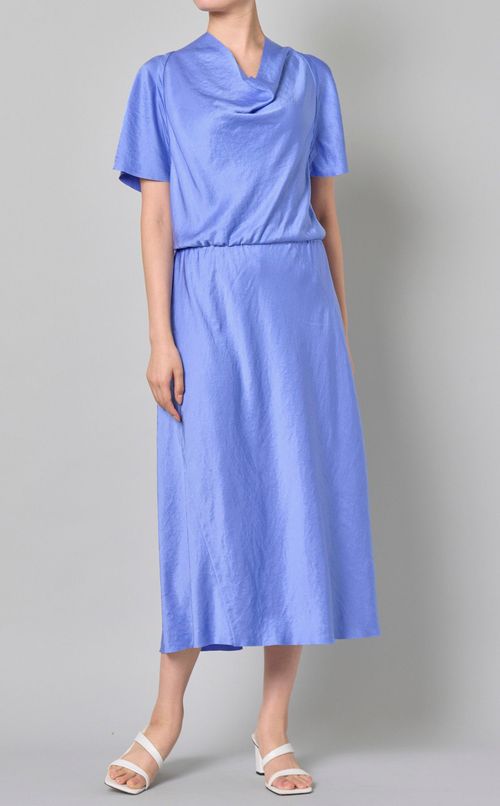 ギャザーネックショートスリーブワンピース