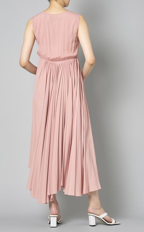 タックVネックギャザーワンピース