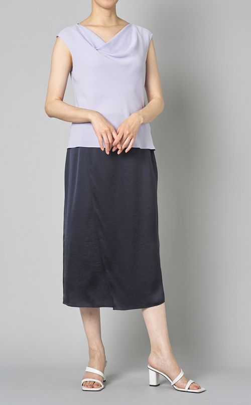 クラッシュサテンオーバーラップスカート