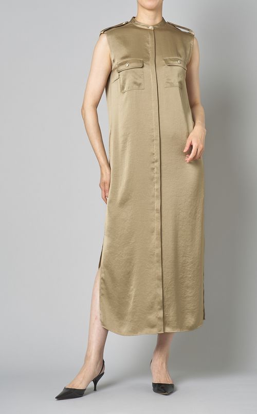 クラッシュサテンシャツワンピース