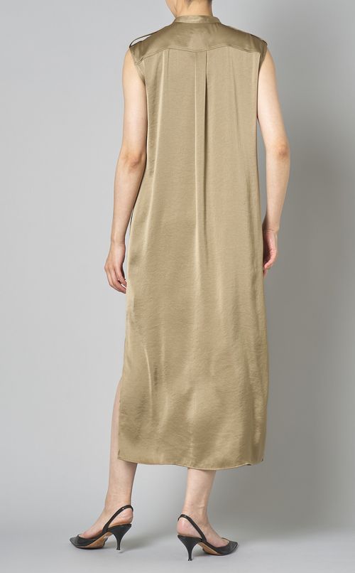 クラッシュサテンシャツワンピース