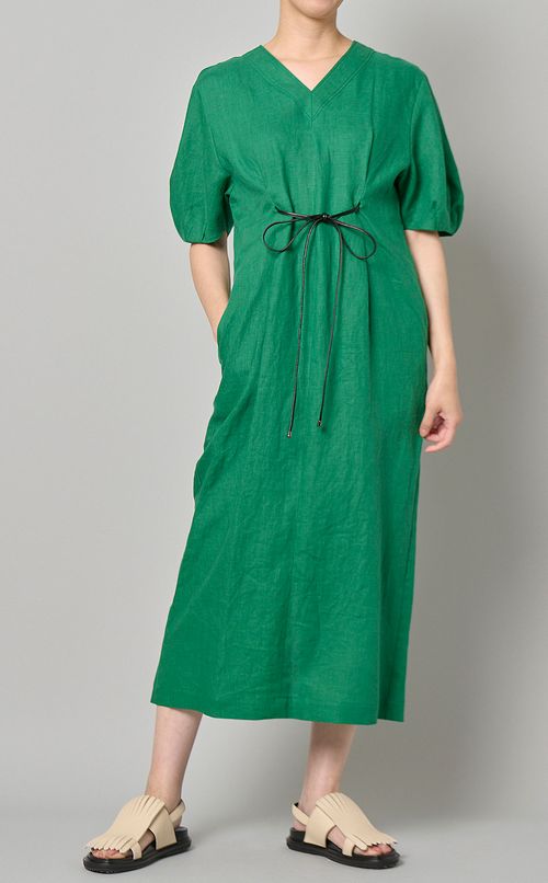 ベルト付リネンワンピース