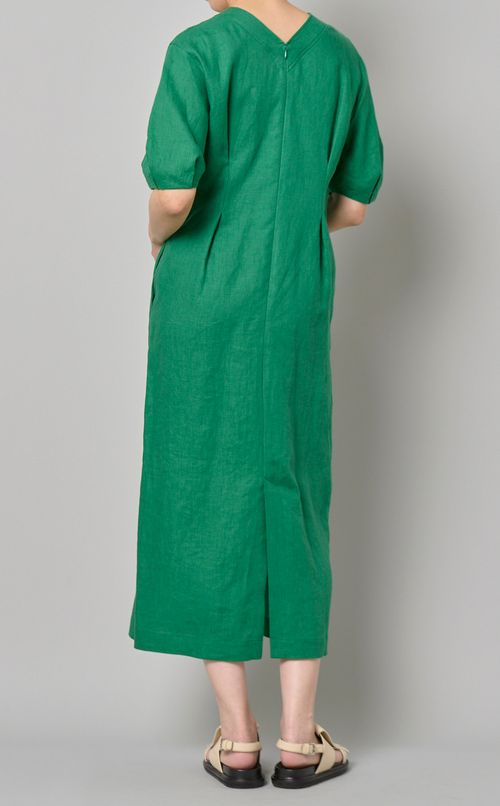 ベルト付リネンワンピース