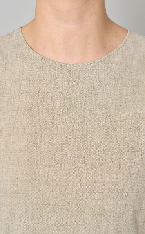 リネンスリーブレスワマキシワンピース