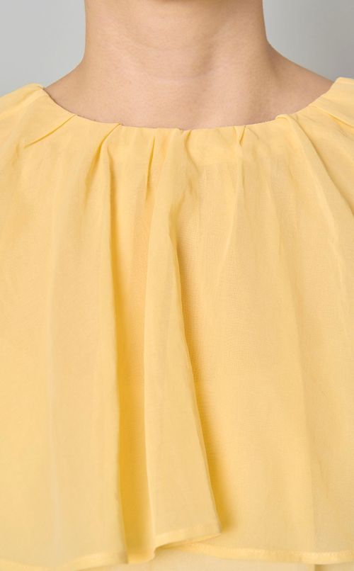 コットンラッフルブラウス