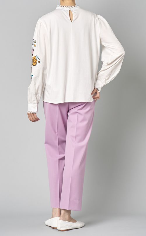 パッチワークレーススモックブラウス