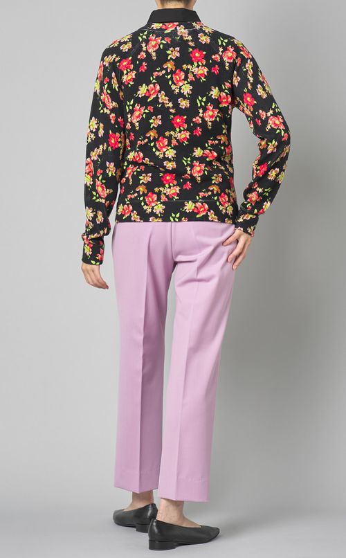 プリントコットンVネックカーディガン