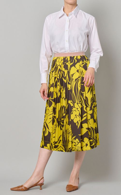 フラワープリントランダムプリーツスカート