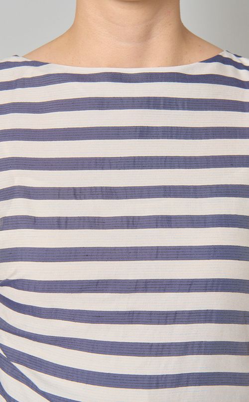 サイドドレープボーダーワンピース