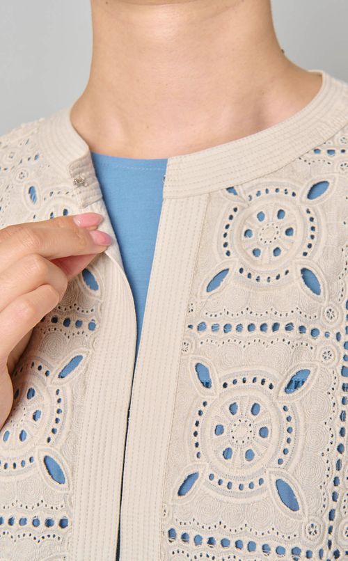 コットンスクエアレースブラウス