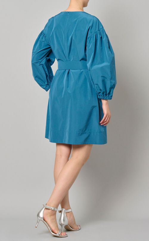 タフタギャザースリーブスモックワンピース