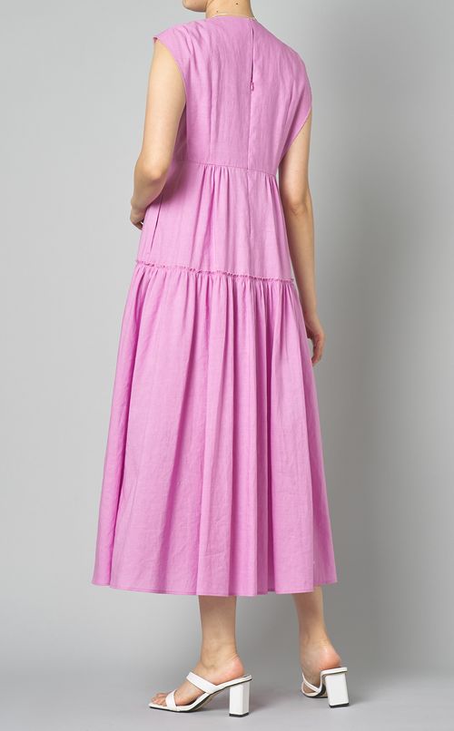 フレンチスリーブティアードワンピース