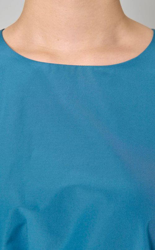 タフタギャザースリーブスモックワンピース