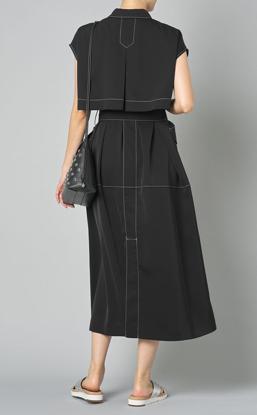 トリアセテートツイルステッチワンピース