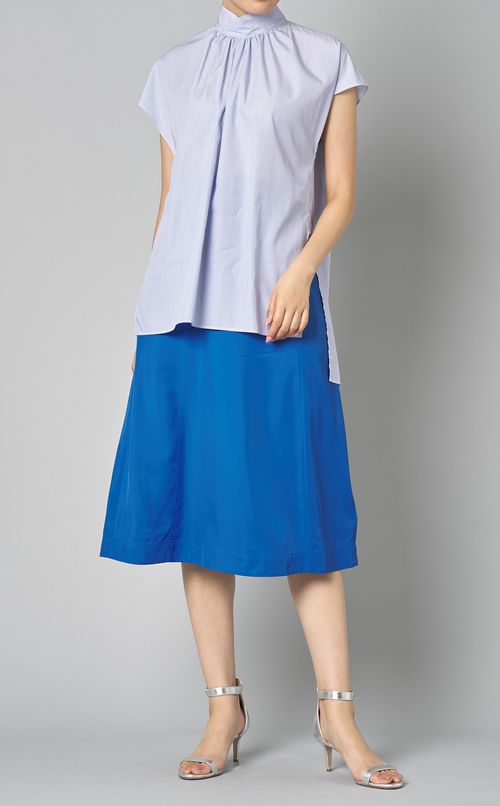 スタンドネックプルオーバーシャツ