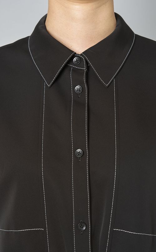 トリアセテートツイルステッチワンピース