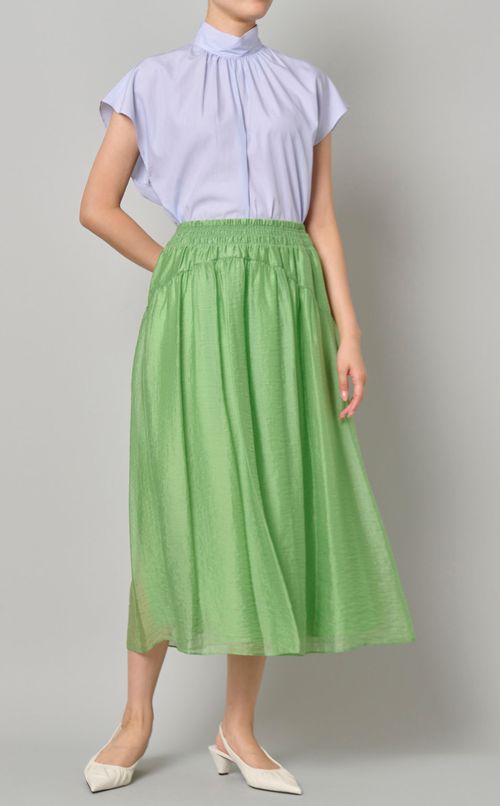 スタンドネックプルオーバーシャツ