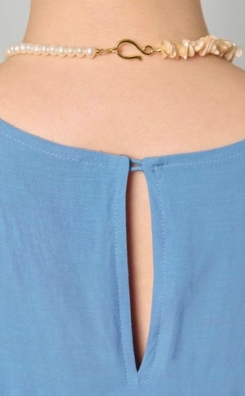 タイガーアイ淡水パールネックレス