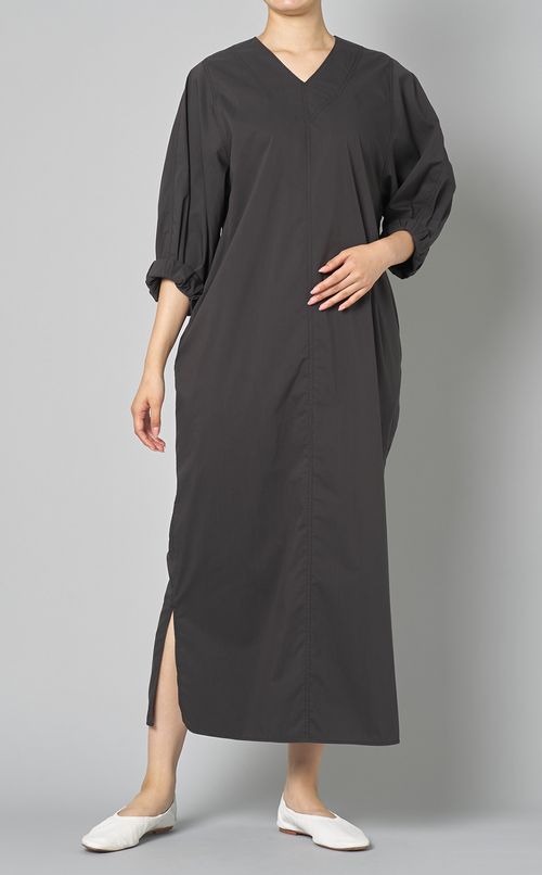 Vネックコクーンシャツワンピース