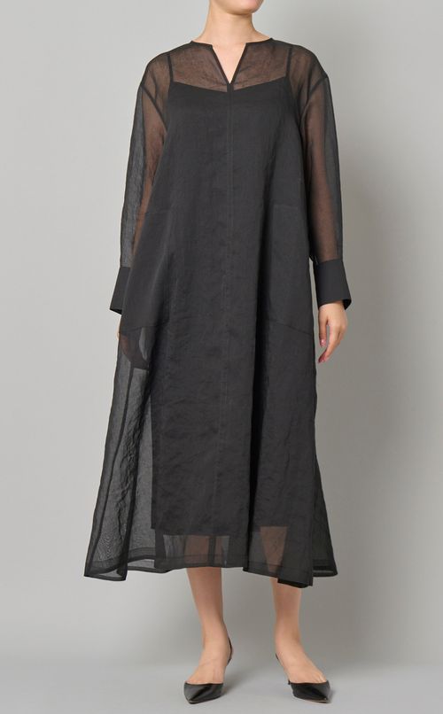 ソフトオーガンジーサックドレス