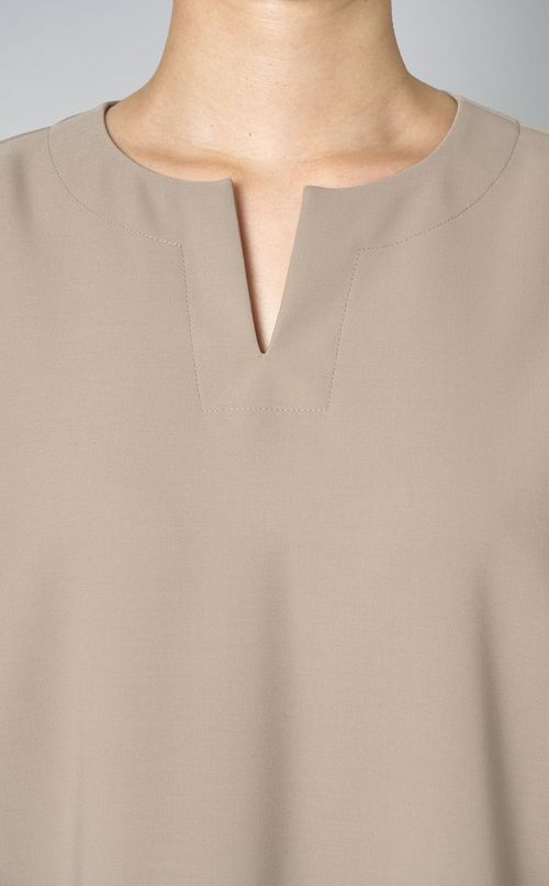 バルーンスリーブキーネックワンピース