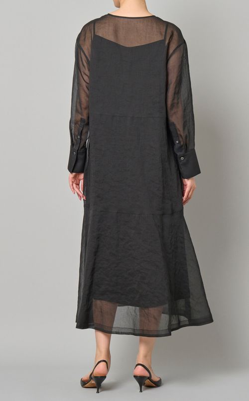 ソフトオーガンジーサックドレス