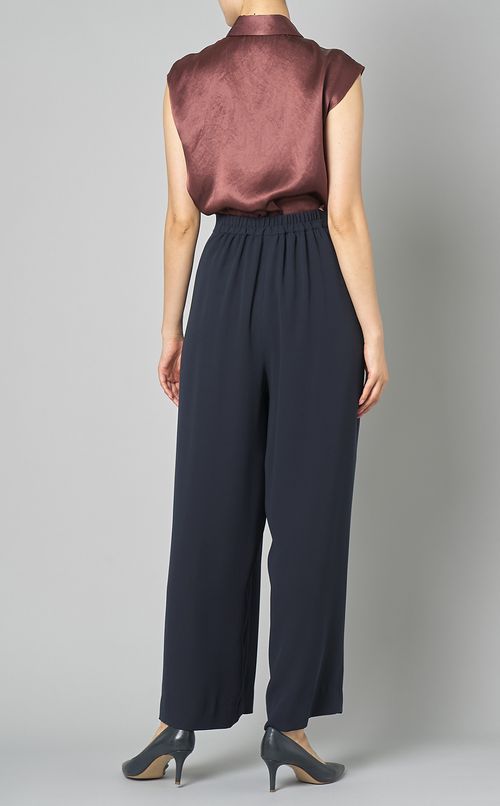 バックサテンギャザードパンツ