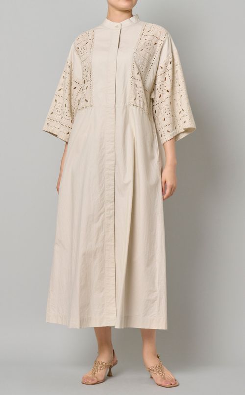 コットンスクエアレースワンピース