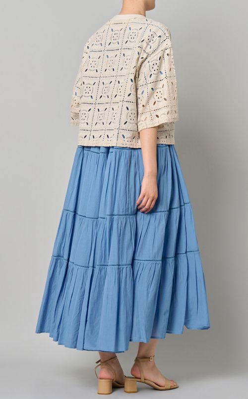 コットンスクエアレースブラウス