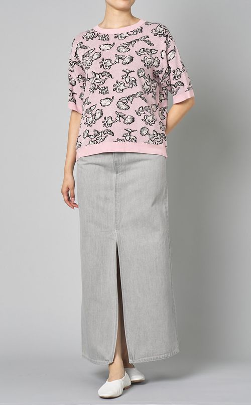 コットンジャガードショートスリーブニット