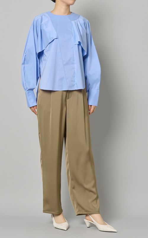 アシンメトリーケープブラウス