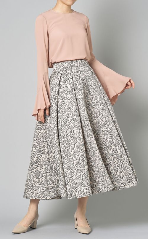 ボリュームタックプリントスカート