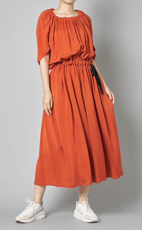 ギャザードレープロングワンピース