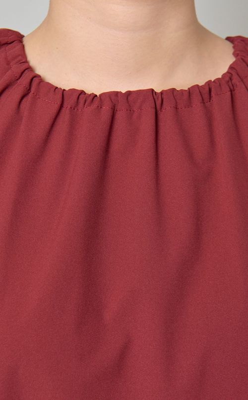 タフタギャザーサックワンピース