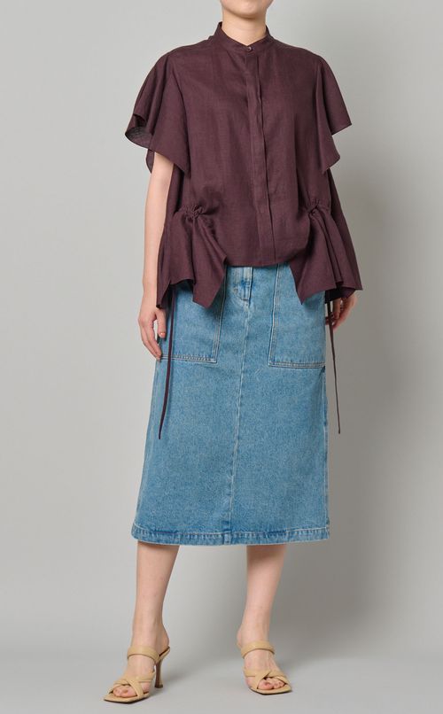 ダブルエンド2wayラッフルブラウス