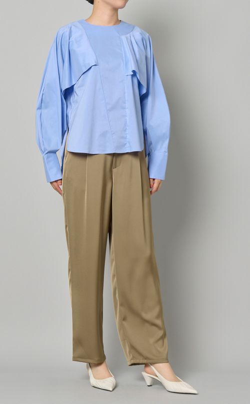 ワイドレッグサテンパンツ