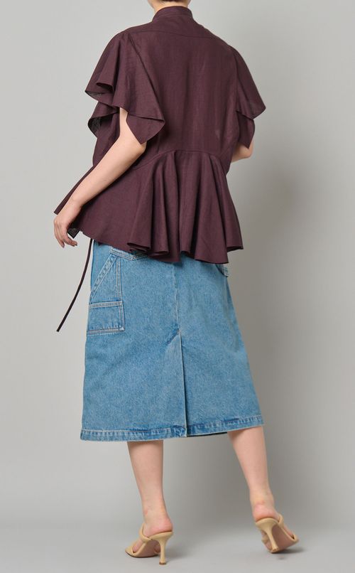 ダブルエンド2wayラッフルブラウス