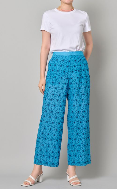 フラワーワイドストレートパンツ