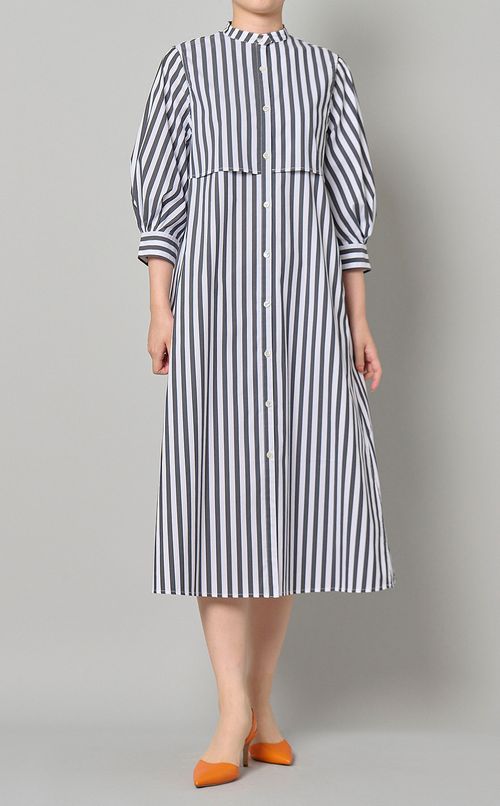 ストライプフレアワンピース