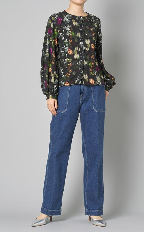 デニムイージーストレートランチパンツ