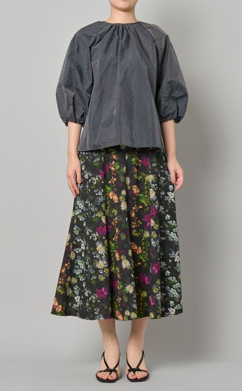 フラワープリントギャザースカート