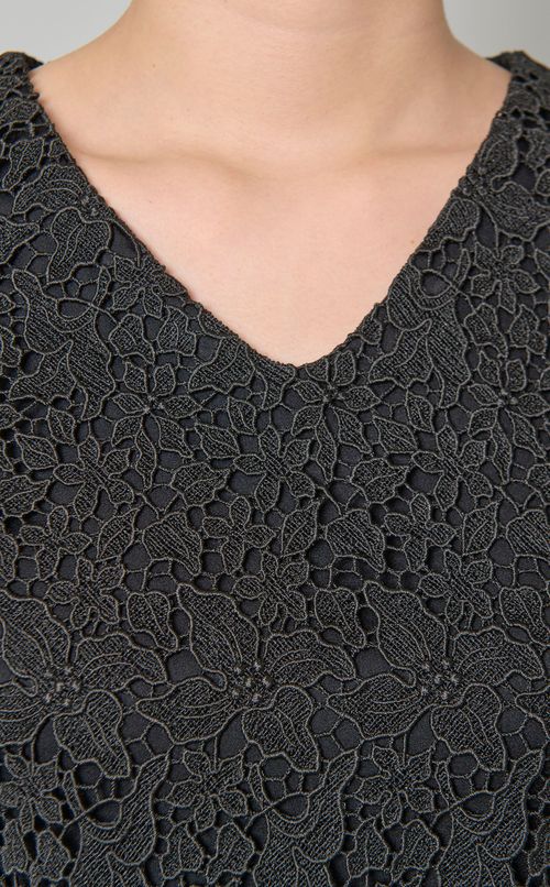 レースパフスリーブコンビドレス