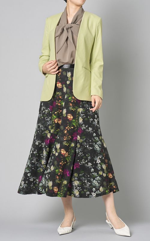 フラワープリントギャザースカート